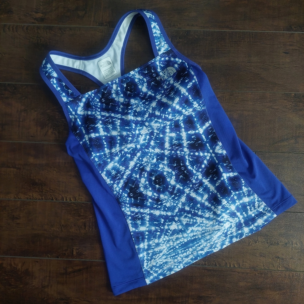 The North Face Vapor Wick Racerback Square Neck Tank Top Blue Size Small